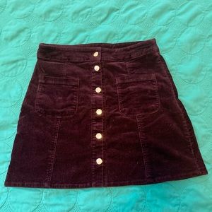 Deep purple button up skirt
